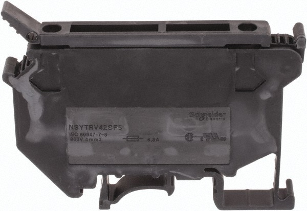 1 Pole, 500 Volt, 6.3 Amp, -40 to 266°F, DIN Rail Mount, Polyamide Fused Terminal Block