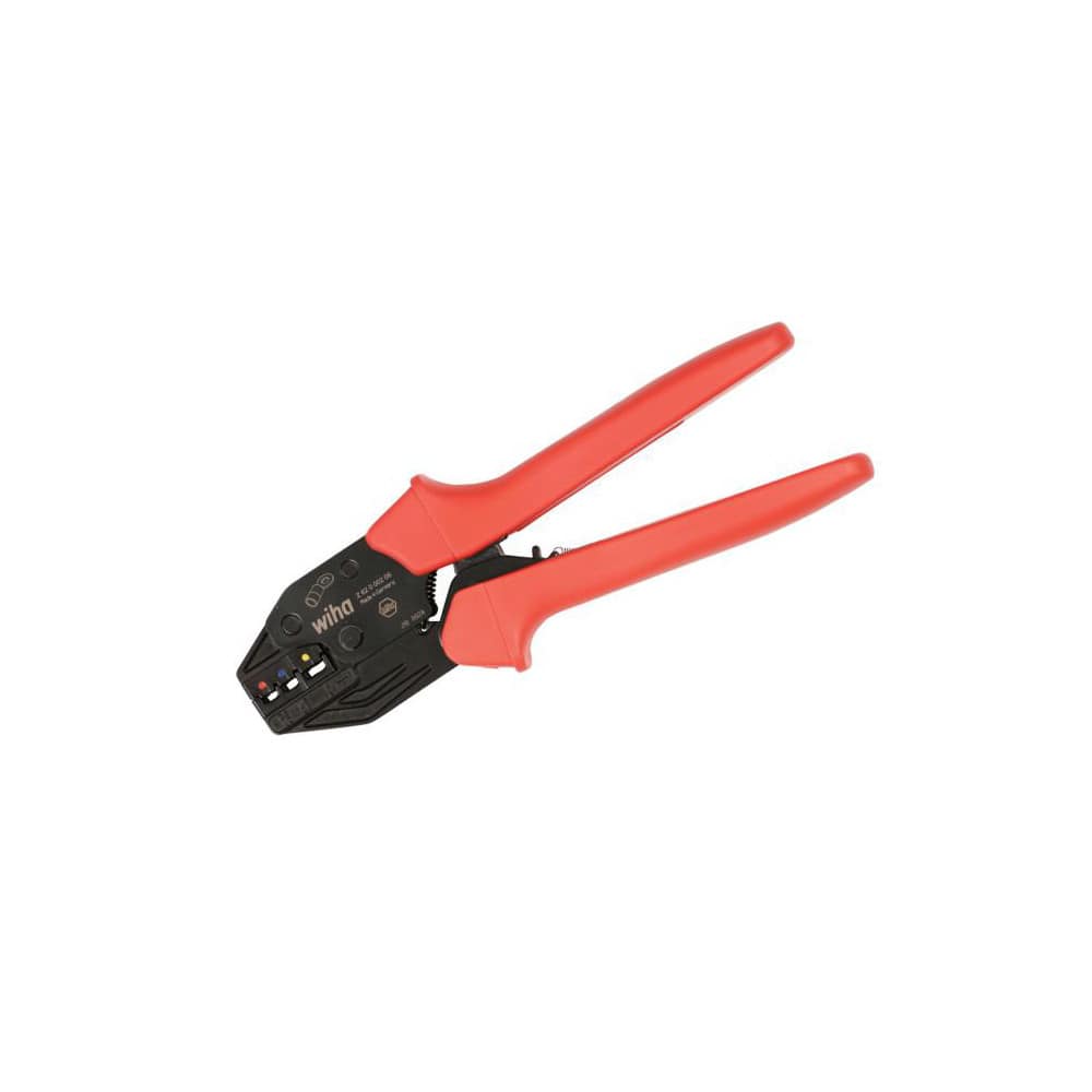 Wiha 43618 Crimpers; Handle Style: Ergonomic; Crimper Type: Connector Crimper; Maximum Wire Gauge: 10 AWG; Features: Comfortable Molded Ergonomic Grips; Precision Ratchet Action Crimp Tools Tested To 50,000 Cycles; Crimping Mechanism Of High-Tensile Special Steel; R 