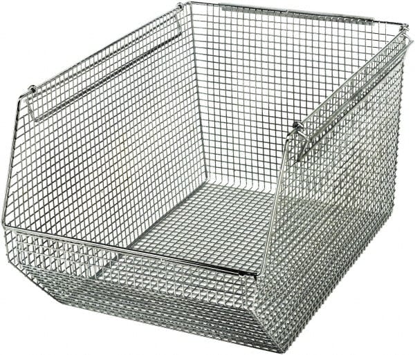 Metal Hopper Stacking Bin: Chrome