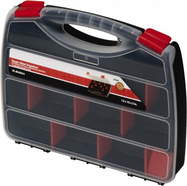 17 Compartment Black Bottom with Clear Top Small Parts Organizer
