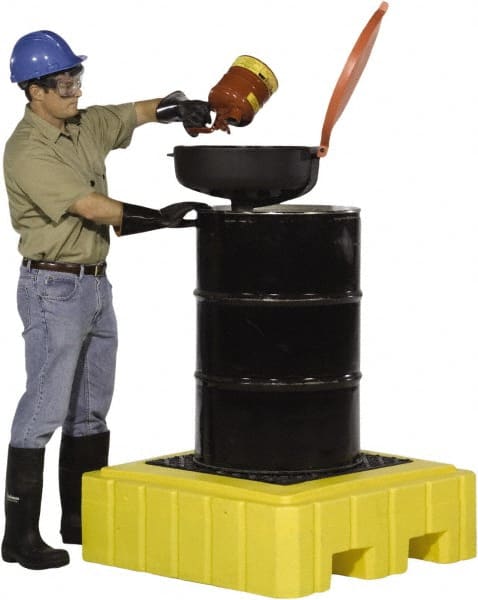 Spill Pallet: 1 Drum, 62 gal, 800 lb, Polyethylene