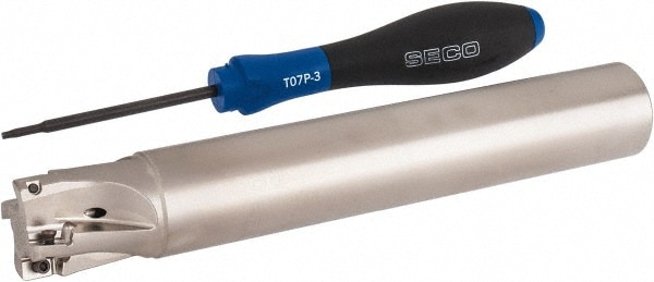 Seco 2772710 1" Cut Diam, 0.354" Max Depth, 1" Shank Diam, Cylindrical Shank, 6.693" OAL, Indexable Square-Shoulder End Mill Image