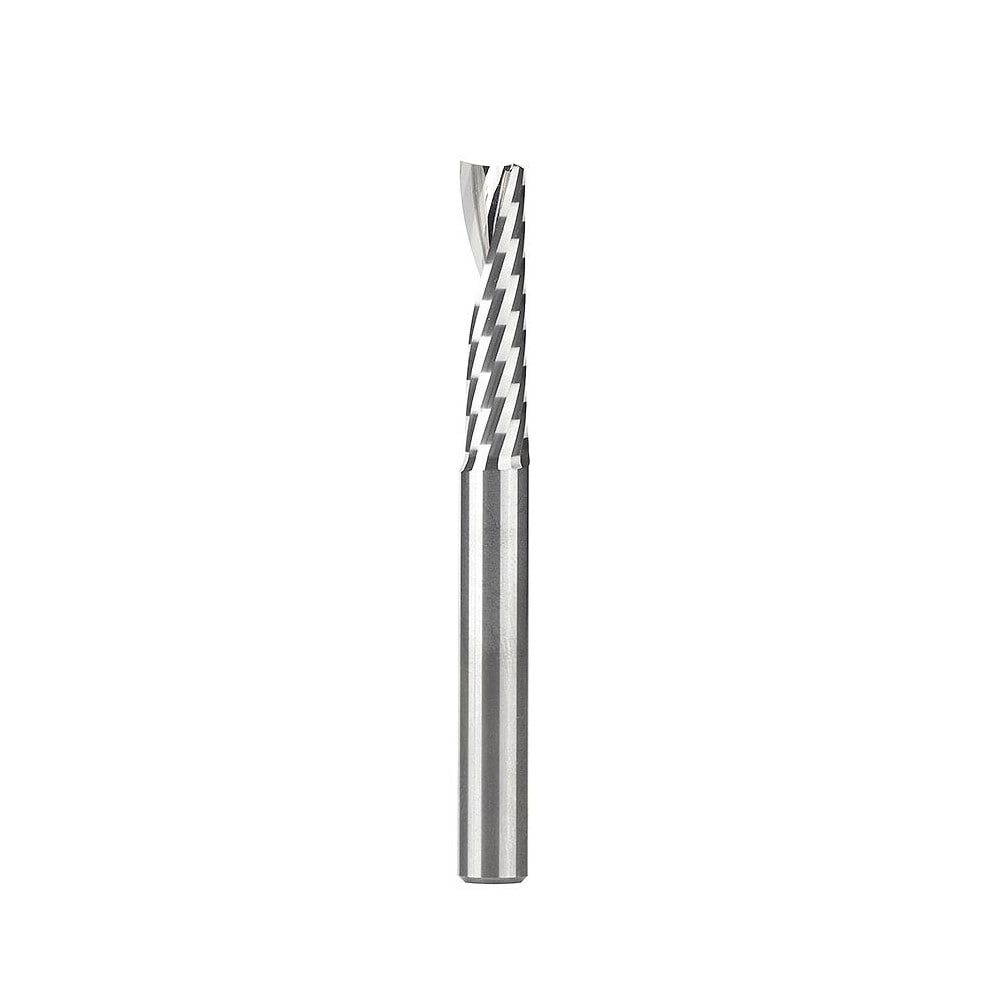 Spiral Router Bit: 0.25" Dia, 1" LOC, 1/4" Shank Dia, Upcut