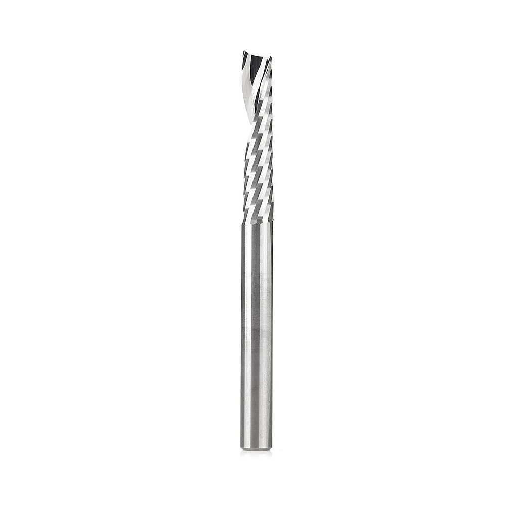Spiral Router Bit: 0.25" Dia, 1.25" LOC, 1/4" Shank Dia, Upcut