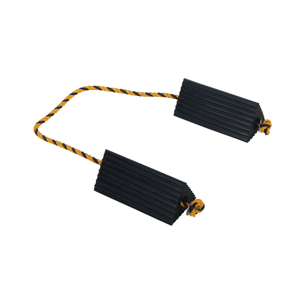 AC-13 Rubber Airline Wheel Chock with Rope- 5 x 10 in.