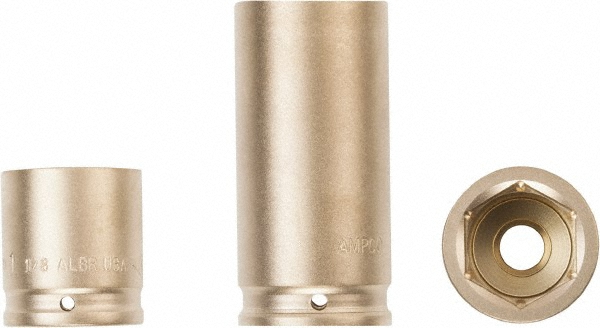 Impact Socket: 3/4" Drive, 1-13/16" Socket, Hex Drive, Non-Sparking - 6 Point, Satin