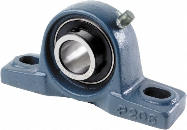1-3/16" ID, 6.2992" OAL x 3.3071" OAH Pillow Block - 2,540 Lb Static Cap, 4,384 Lb Dyn Cap, 4.76" Btw Mnt Hole Ctrs, 1-11/16" Base-to-Ctr Ht, Cast Iron/Steel