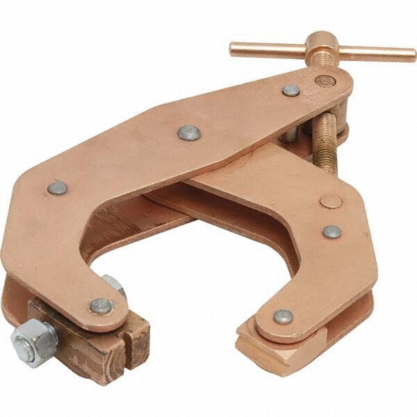 4-1/2 Inch Jaw Opening, 3-13/16 Inch Jaw Depth, 400 Amp Rating, Copper Ground Clamp