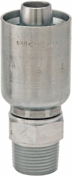 Parker Hydraulic Hose Male Rigid Fitting: 24 mm, 1-1/2-11-1/2, 5,000 psi - Steel, Male NPTF | Part #10177-24-24