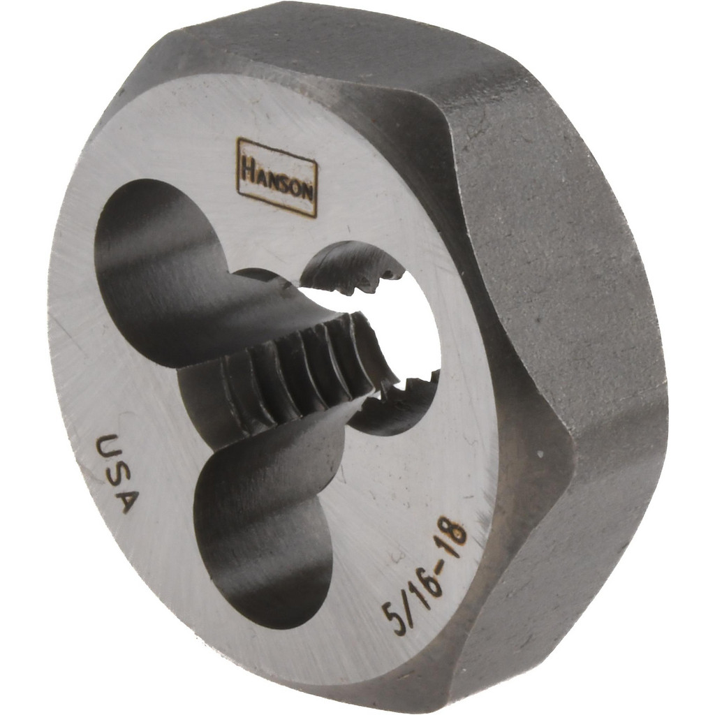 Irwin Hex Rethreading Die: 5/16-18, Right Hand, 1" Hex, Carbon Steel | Part #9427