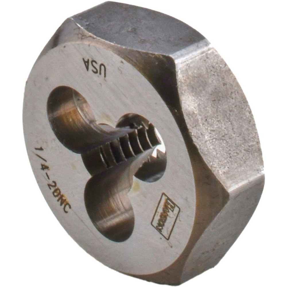 Hex Rethreading Die: 1/4-20, Right Hand, 1" Hex, Carbon Steel