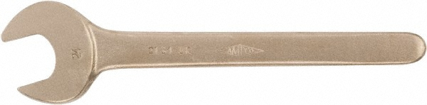 Open End Wrench: Single End Head, Single Ended - 10-1/4" OAL, Plain Finish