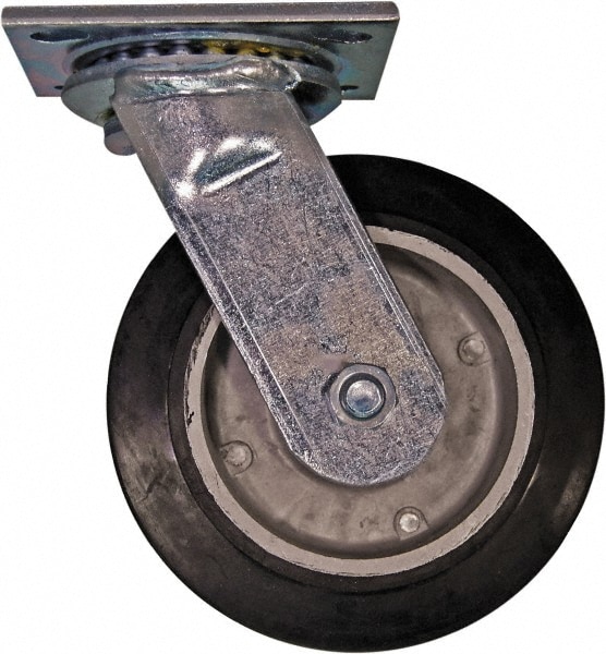 Value Collection GMCERW0005 Swivel Top Plate Caster: Mold on Rubber, 6" Wheel Dia, 2" Wheel Width, 675 lb Capacity, 7-1/2" OAH Image