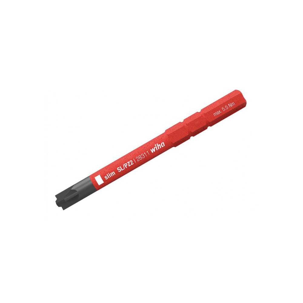 Screwdriver Insert Bit: #2 Point, 6 mm Drive, 75 mm OAL
