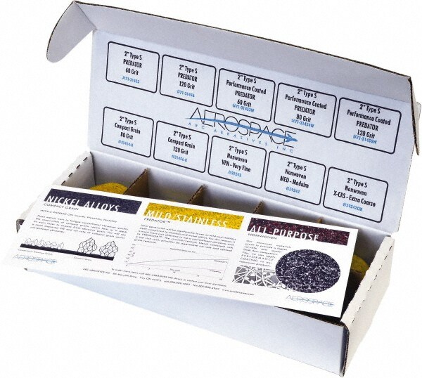 50 Piece, 60, 80, 120 Grit, 2" Disc Diam, Abrasive Disc Kit