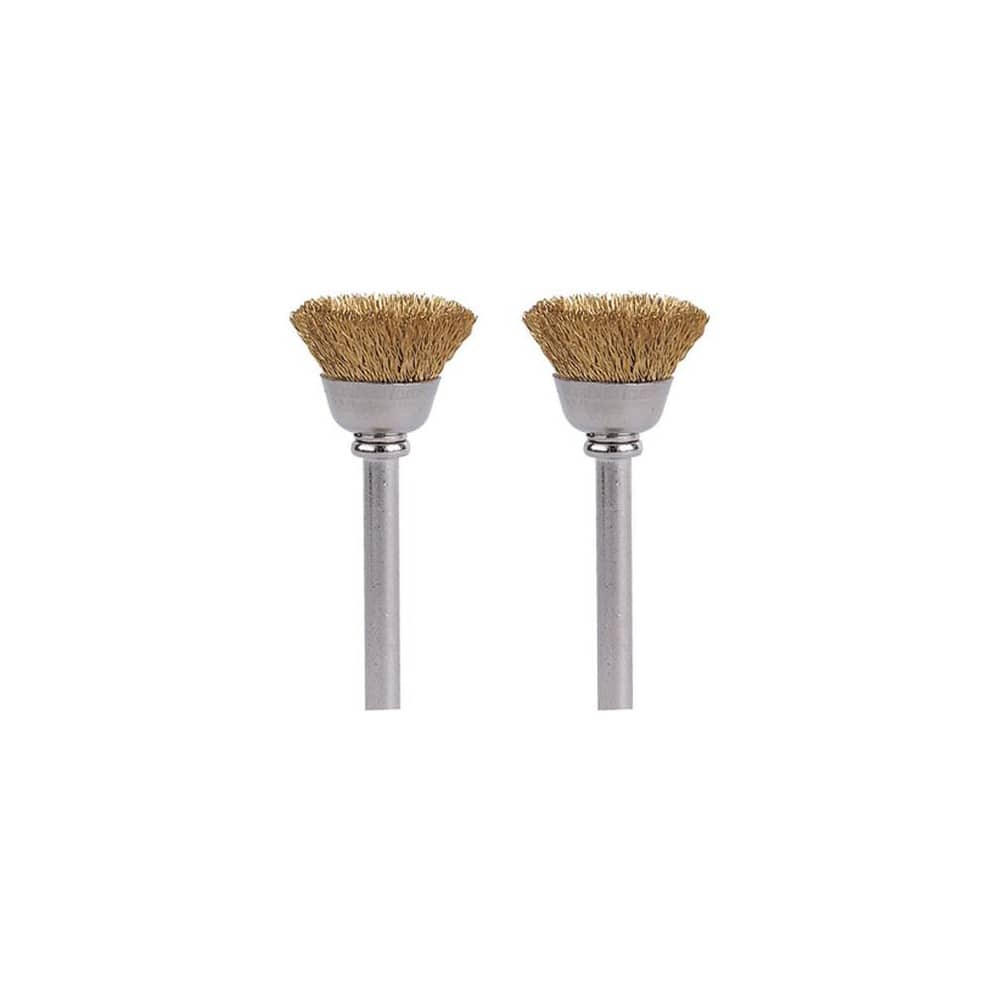 Dremel 536-02 End Brushes: 1/2" Dia, Brass, Flat Faced Wire 
