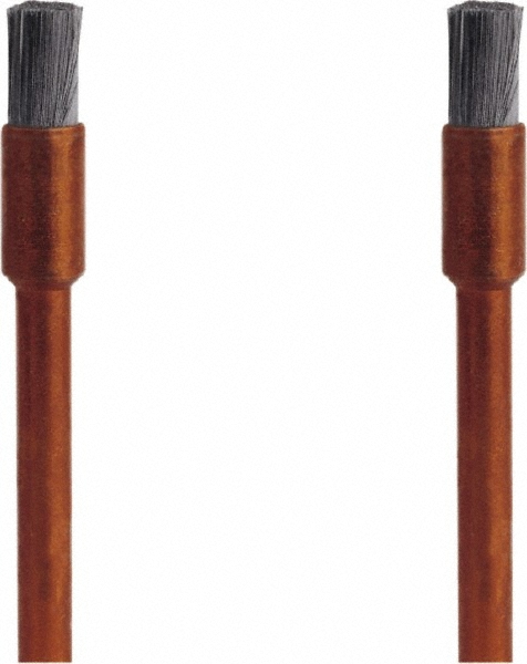 End Brushes: 1/8" Dia, Stainless Steel, Flat Faced Wire
