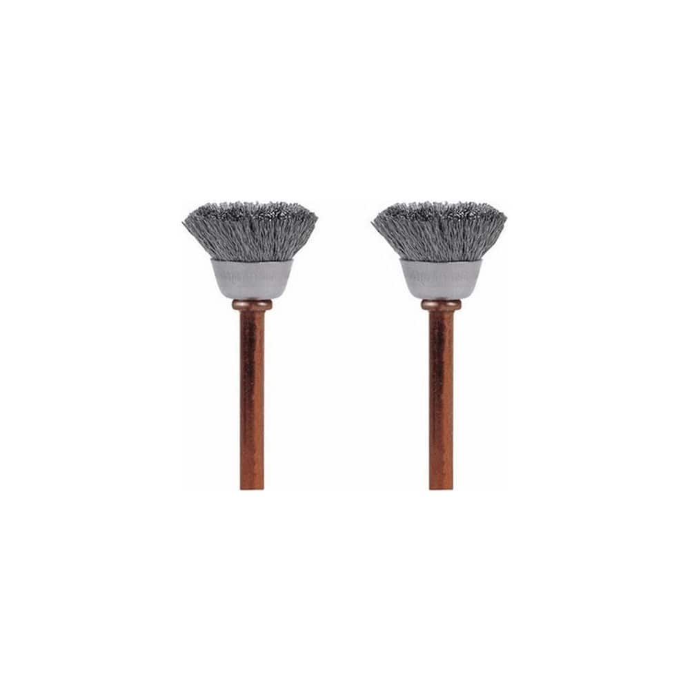 Dremel 531-02 End Brushes: 1/2" Dia, Stainless Steel, Flat Faced Wire 
