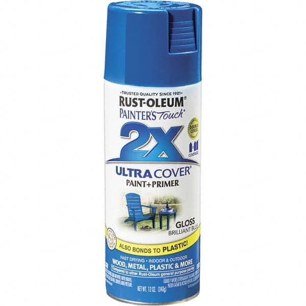 Rust-Oleum 249120 Enamel Spray Paint: Brilliant Blue, Gloss, 12 oz 