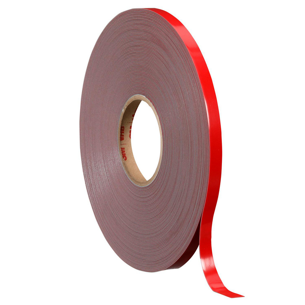 Double-Sided Foam Tape, 3/4 in W, 36 yd L, 1/16 in, Polyethylene Foam, Double-Sided, 12 PK