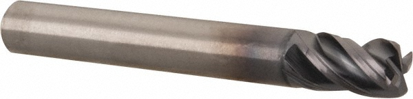 Kennametal 4047718 Corner Radius End Mill: 1/4" Dia, 3/8" LOC, 0.03" Radius, 4 Flutes, Solid Carbide Image