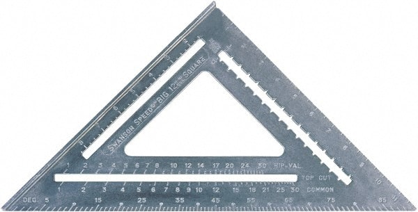 12" Blade Length x 12" Base Length, Aluminum Rafter Square