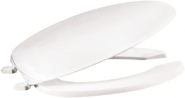 18-3/4 Inch Long, 2 Inch Inside Width, Polypropylene, Elongated, Open Front with Cover, Toilet Seat