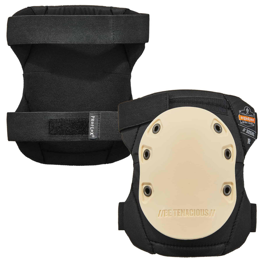 Ergodyne | Proflex® Size Universal, Hook & Loop, Hard Protective Cap, Knee Pad - Foam Padding, Black, Elastic Strap, Nylon Cover | Part #18326
