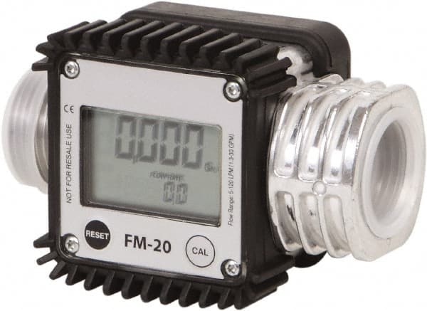 PRO-LUBE FM-20/0-1/N 1" NPT Port Electronic Digital Flowmeter & Totalizer 