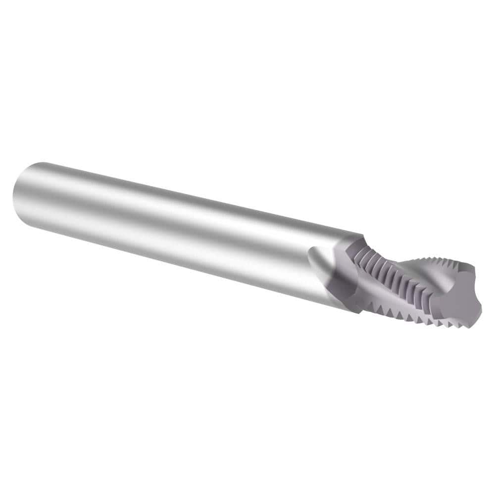 Allied Machine and Engineering TM27NPTF Helical Flute Thread Mill: 1/16 & 1/8, Internal & External, 3 Flute, 1/4" Shank Dia, Solid Carbide 