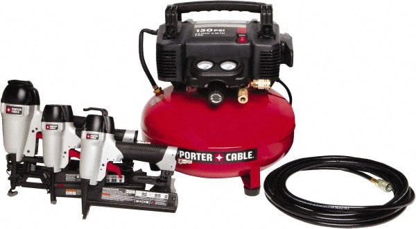 0.80 HP, 2.6 SCFM at 90 psi CFM Pancake Finish/Brad Nailer, Stapler