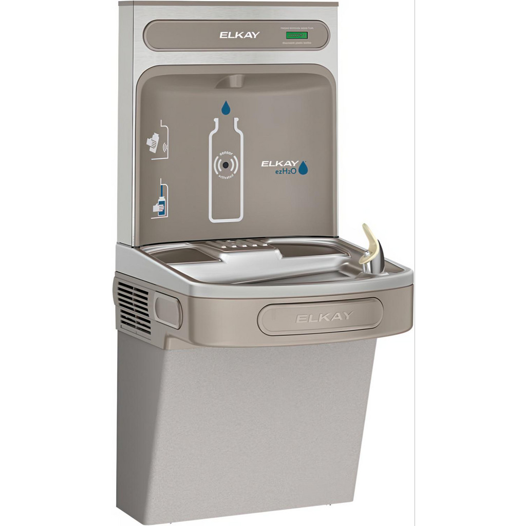 ELKAY® Bottle Filling Water Cooler & Fountain: 8.0 GPH Cooling Capacity - Stainless Steel Cabinet, 105 psi Max, 0.20 & 0.20 hp | Part #EZS8WSLK