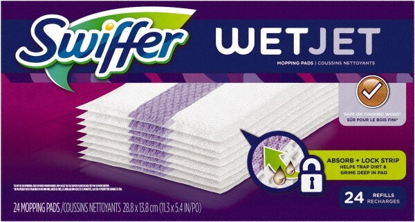Wet Mop Pad: Quick Change, Medium, White Mop, Microfiber
