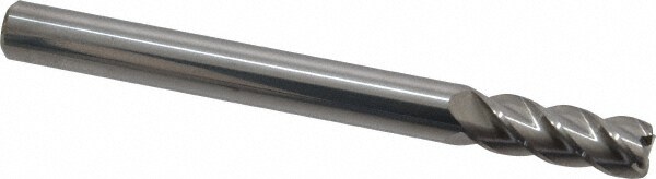 Accupro 12183528 Corner Radius End Mill: 3/8" Dia, 1" LOC, 0.045" Radius, 4 Flutes, Solid Carbide 