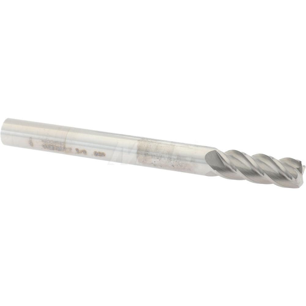 Accupro 12183529 Corner Radius End Mill: 3/8" Dia, 1" LOC, 0.06" Radius, 4 Flutes, Solid Carbide 