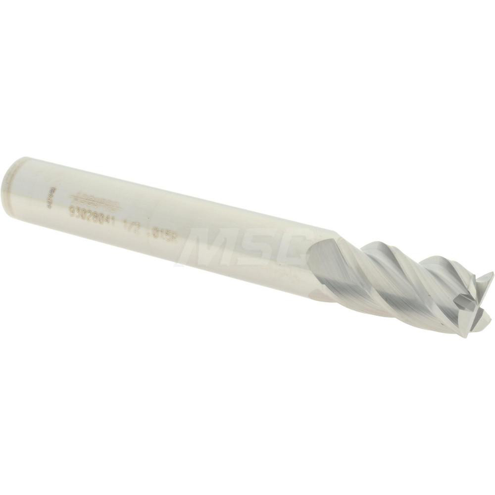 Accupro Corner Radius End Mill 1/2" Dia, 1" LOC, 0.0150" Radius, 4