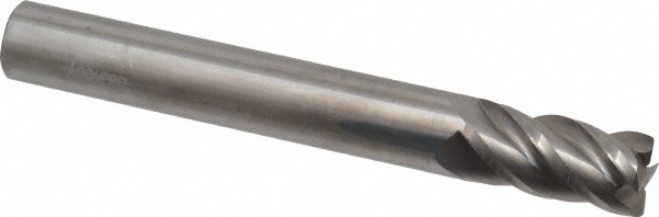 12183556 Corner Radius End Mill: 1/2" Dia, 1" LOC, 0.02" Radius, 4 Flutes, Solid Carbide  