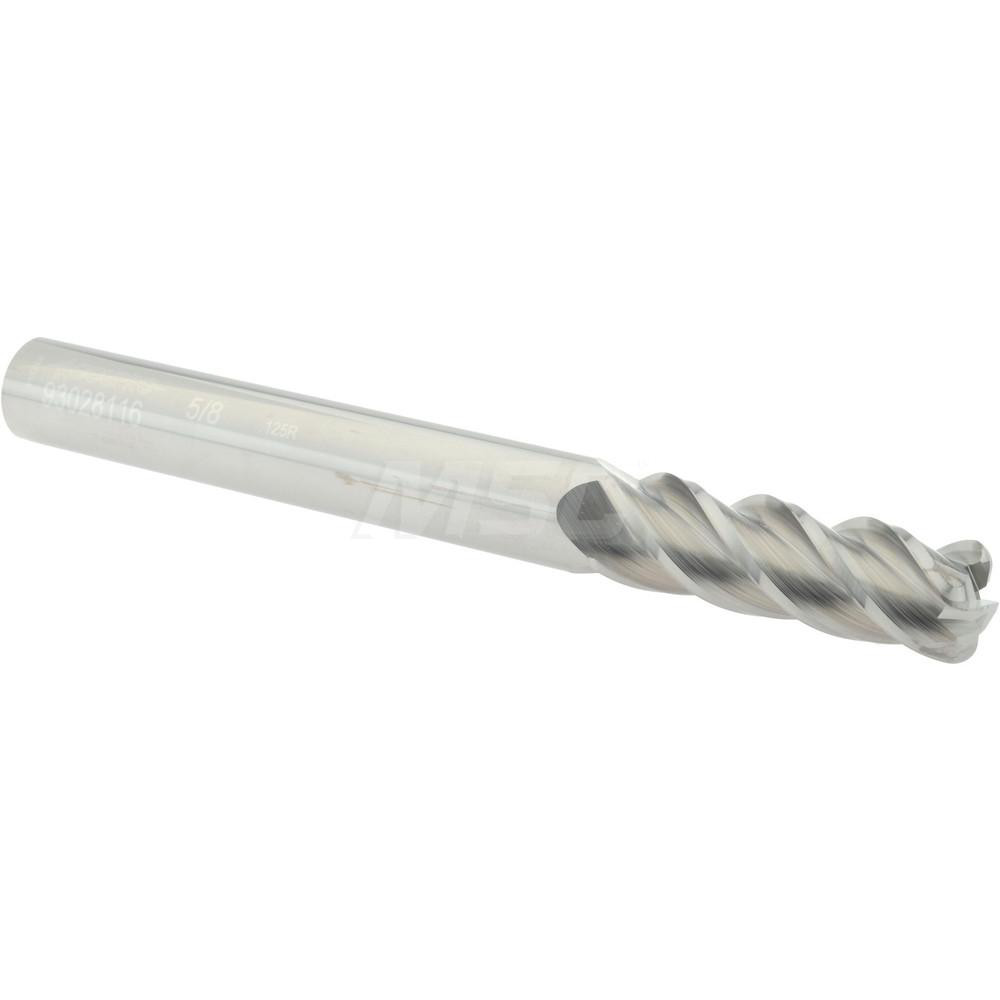 Accupro 12183584 Corner Radius End Mill: 5/8" Dia, 2" LOC, 1/8" Radius, 4 Flutes, Solid Carbide Image