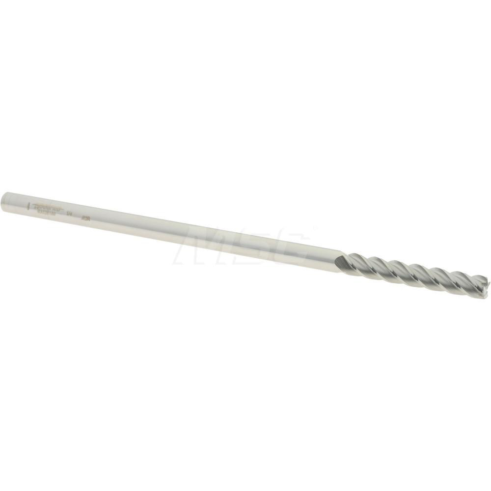 12183639 Corner Radius End Mill: 1/4" Dia, 1-1/2" LOC, 0.02" Radius, 4 Flutes, Solid Carbide  