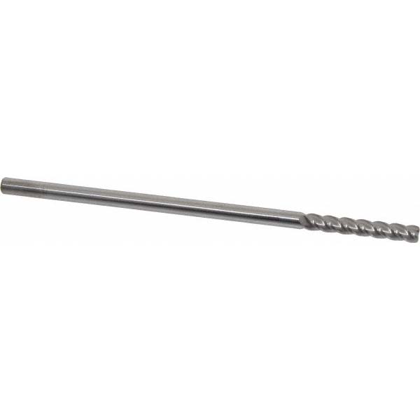 12183640 Corner Radius End Mill: 1/4" Dia, 1-1/2" LOC, 0.03" Radius, 4 Flutes, Solid Carbide  