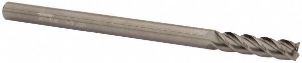12183691 Corner Radius End Mill: 3/8" Dia, 1-1/2" LOC, 0.02" Radius, 4 Flutes, Solid Carbide  