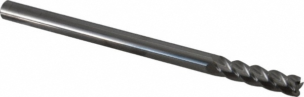 12183692 Corner Radius End Mill: 3/8" Dia, 1-1/2" LOC, 0.03" Radius, 4 Flutes, Solid Carbide  