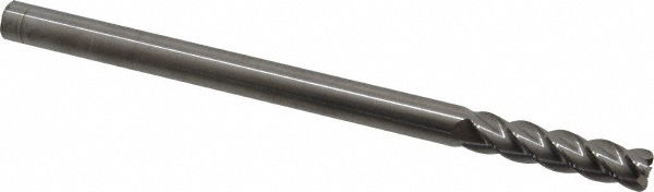 12183694 Corner Radius End Mill: 3/8" Dia, 1-1/2" LOC, 0.06" Radius, 4 Flutes, Solid Carbide  