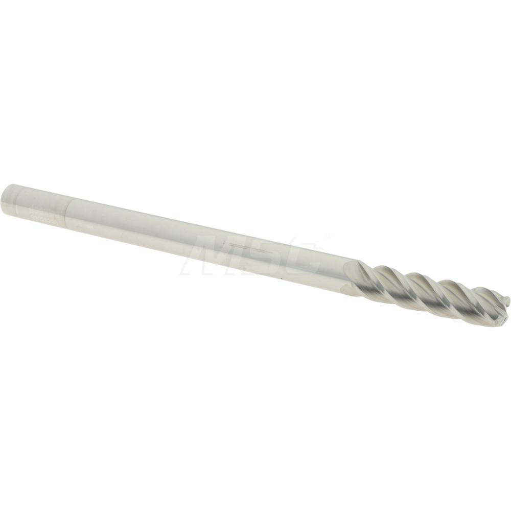 12183695 Corner Radius End Mill: 3/8" Dia, 1-1/2" LOC, 0.09" Radius, 4 Flutes, Solid Carbide  