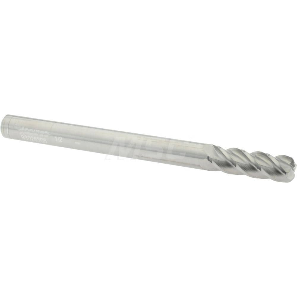 Accupro 12183719 Corner Radius End Mill: 1/2" Dia, 1-1/2" LOC, 1/8" Radius, 4 Flutes, Solid Carbide 