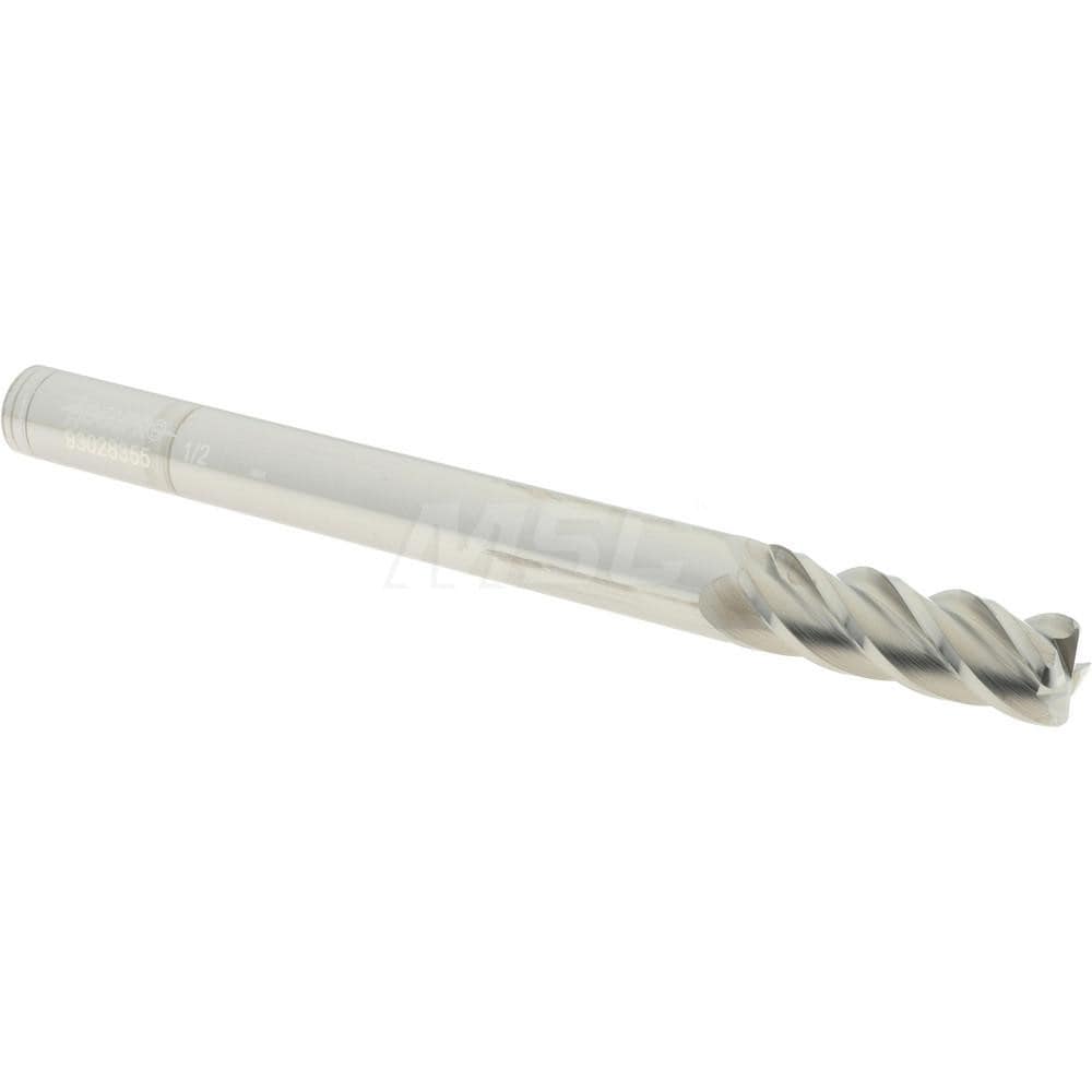 Accupro 12183724 Corner Radius End Mill: 1/2" Dia, 1-1/2" LOC, 0.06" Radius, 4 Flutes, Solid Carbide 