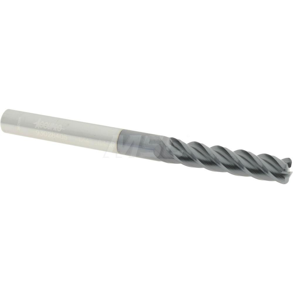 12183018 Corner Radius End Mill: 1/4" Dia, 1-1/8" LOC, 0.045" Radius, 4 Flutes, Solid Carbide  