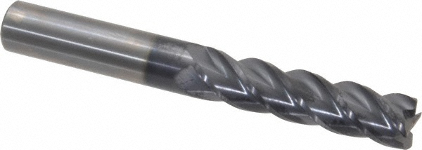 12183101 Corner Radius End Mill: 1/2" Dia, 2" LOC, 0.03" Radius, 4 Flutes, Solid Carbide  