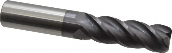 Accupro 12183179 Corner Radius End Mill: 1" Dia, 3" LOC, 1/8" Radius, 4 Flutes, Solid Carbide Image