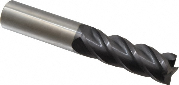 Accupro 12183182 Corner Radius End Mill: 1" Dia, 3" LOC, 0.03" Radius, 4 Flutes, Solid Carbide Image